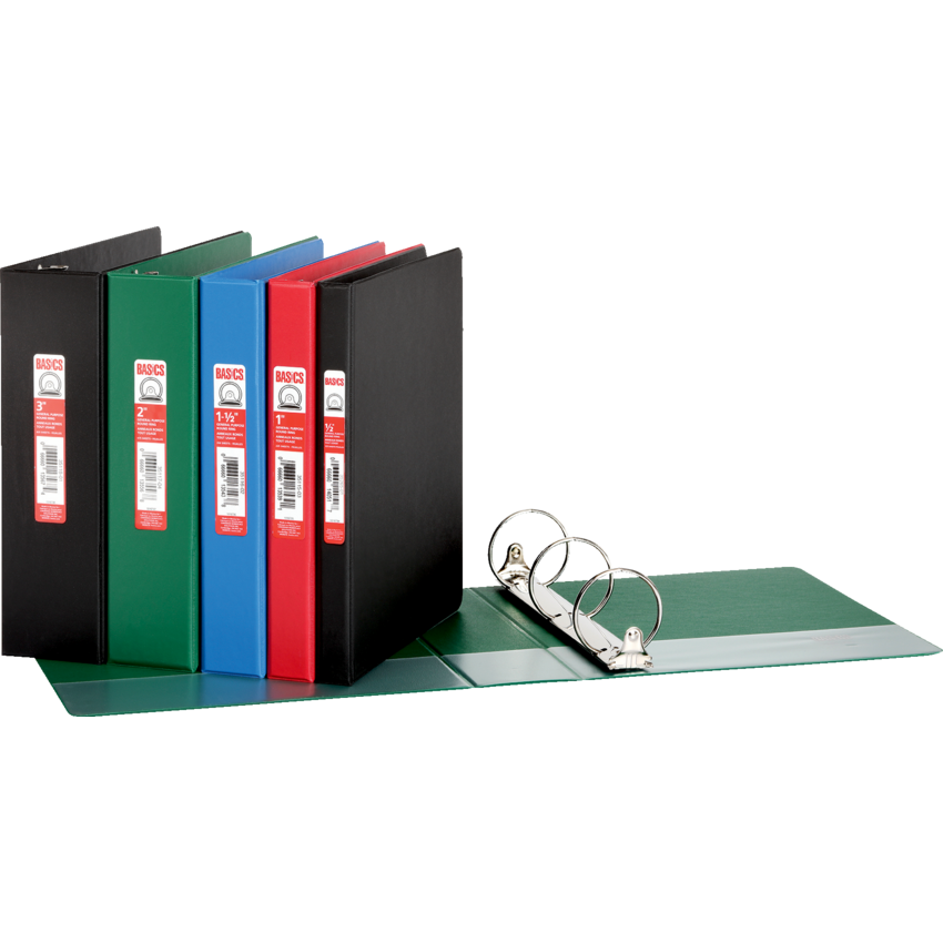 Basics® Round Ring Binder 3" Black
