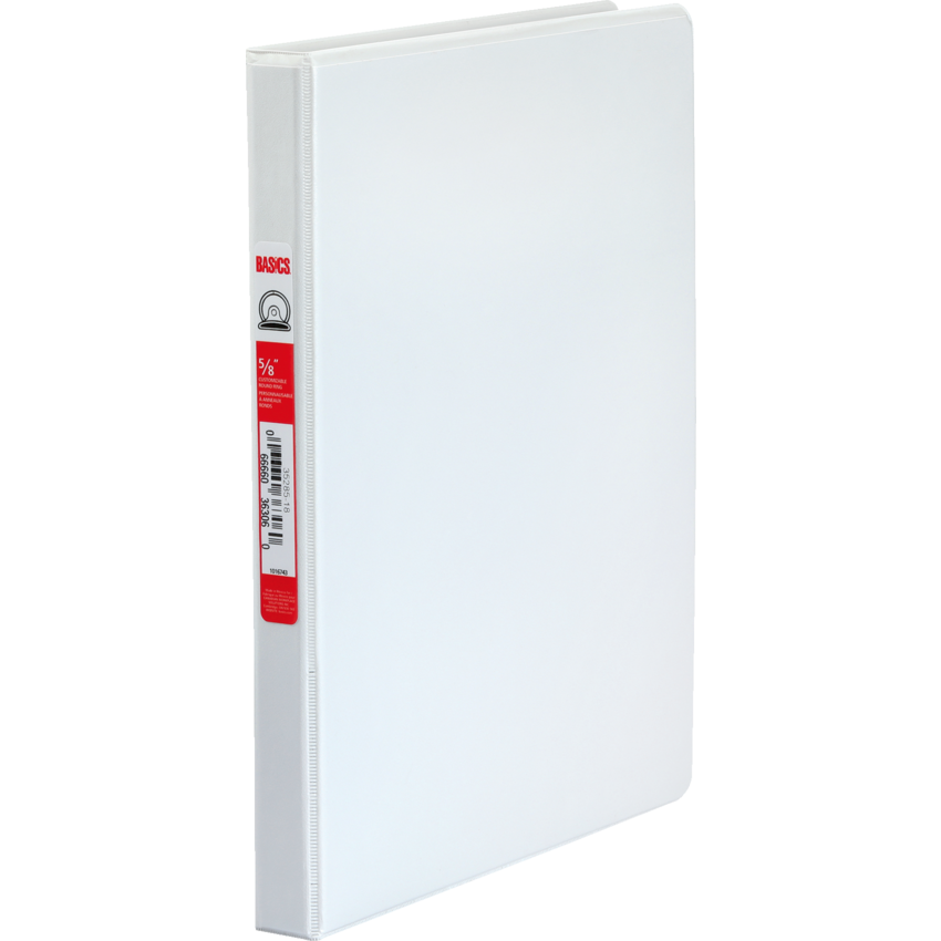 Basics® Customizable Round Ring Binder 5/8" White