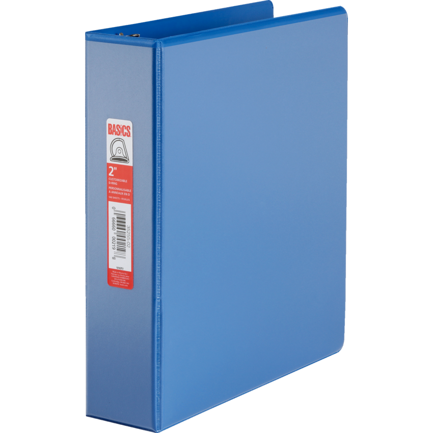 Basics® Customizable D-Ring Binder 2" Blue