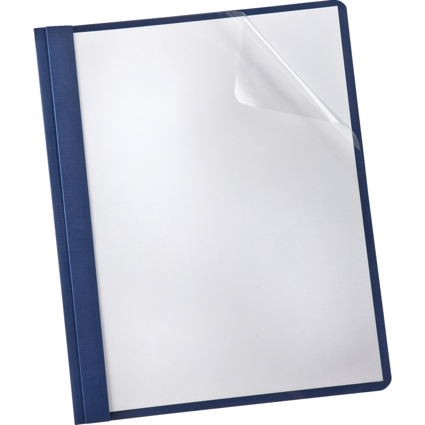 Oxford® Clear Front Tang Presentation Covers Dark Blue 5/pkg