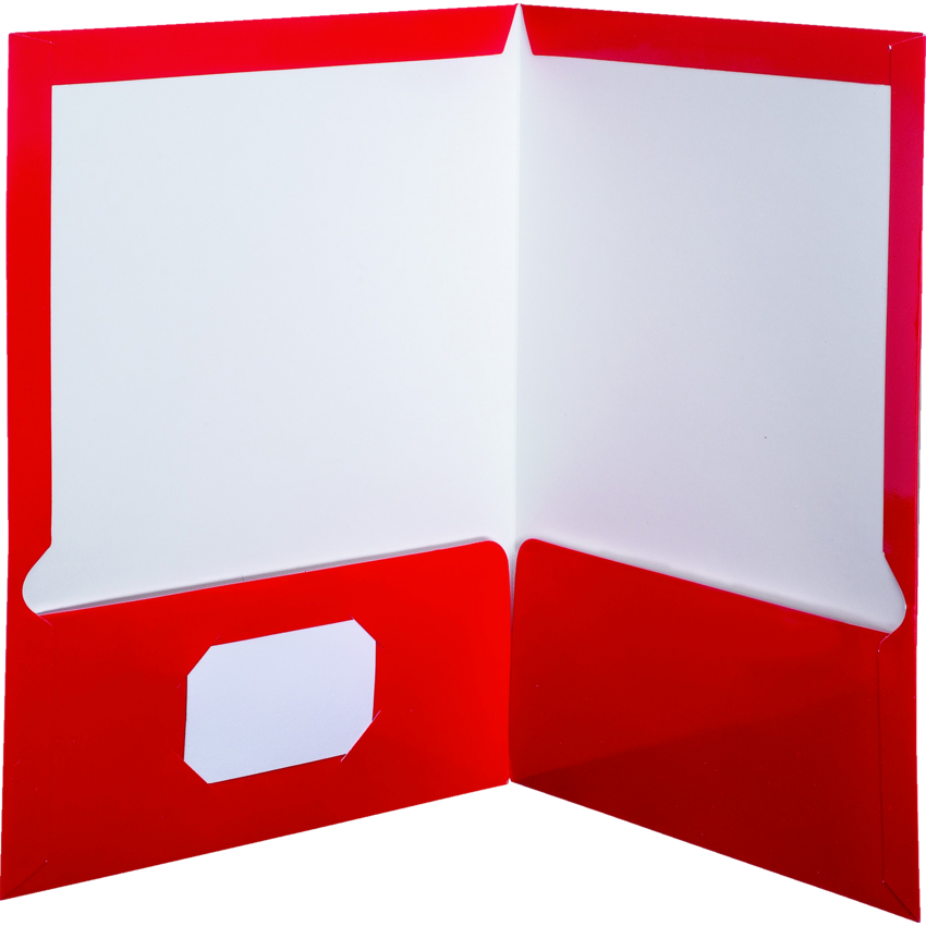Oxford® Showfolio™ Laminated Twin Pocket Portfolio Red 25/box