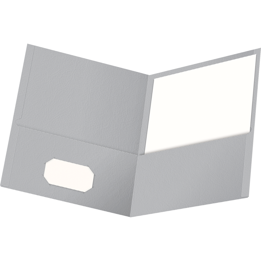 Oxford® Twin Pocket Portfolios Grey 25/box