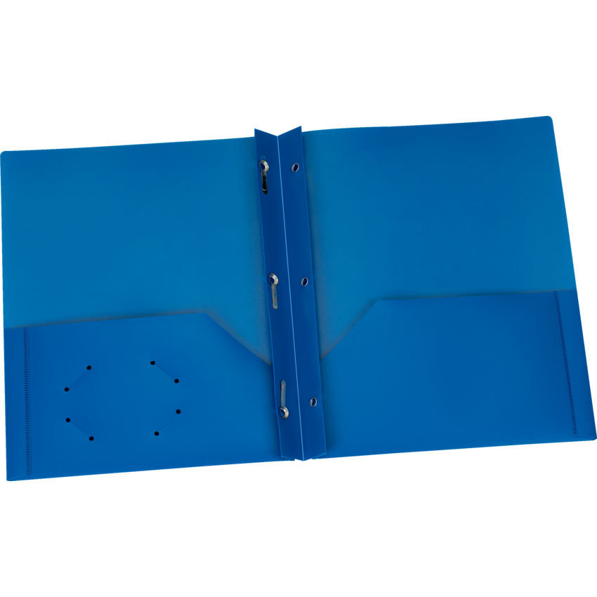 Oxford® Two Pocket Poly Portfolio with Tangs Blue