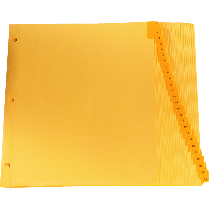 Oxford® Printed Tab Index Dividers 1-25 11" x 8-1/2" Buff