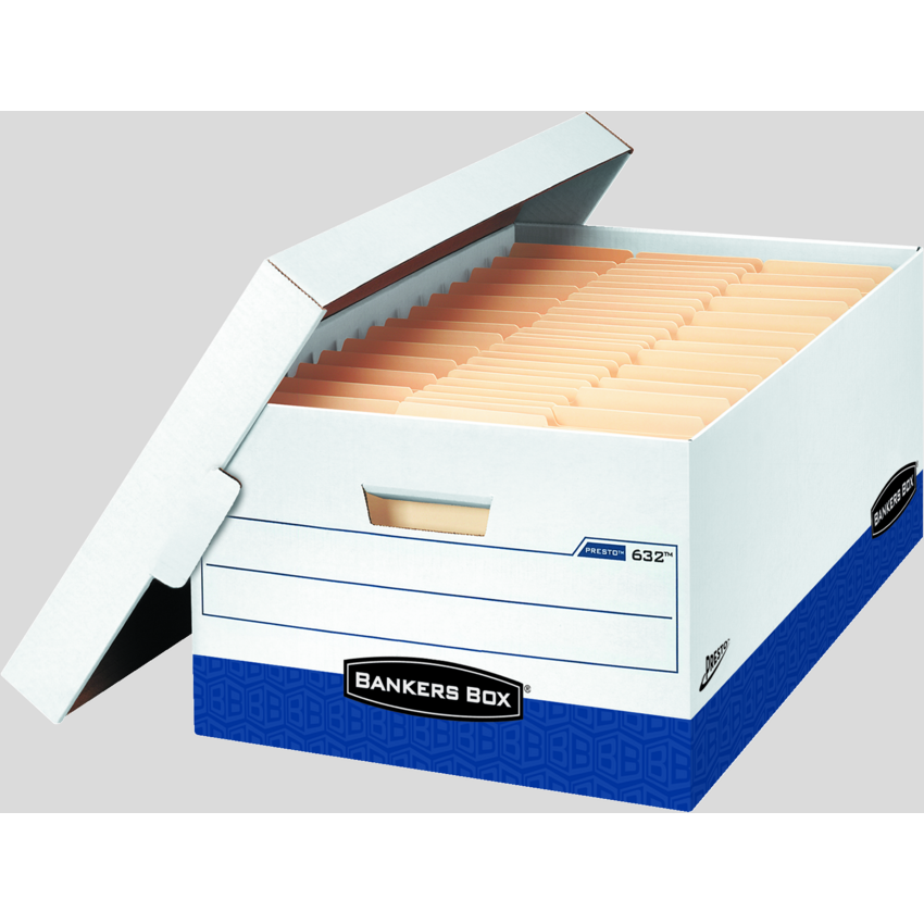 Bankers Box® PRESTO™ Storage Box Legal White/Blue