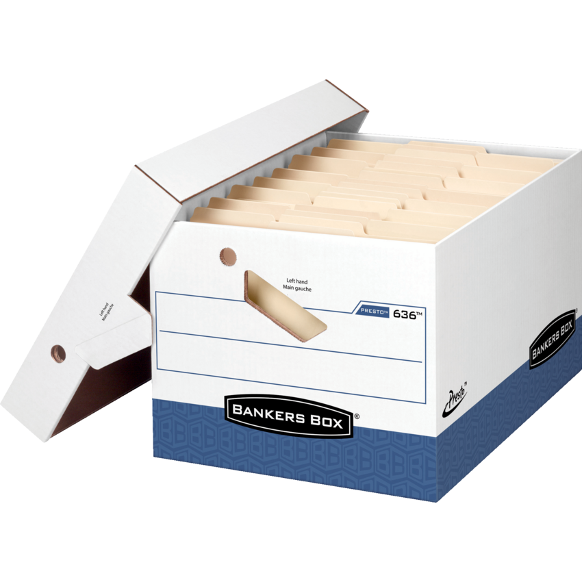 Bankers Box® PRESTO™ Heavy Duty Storage Boxes Letter/Legal 4/pkg