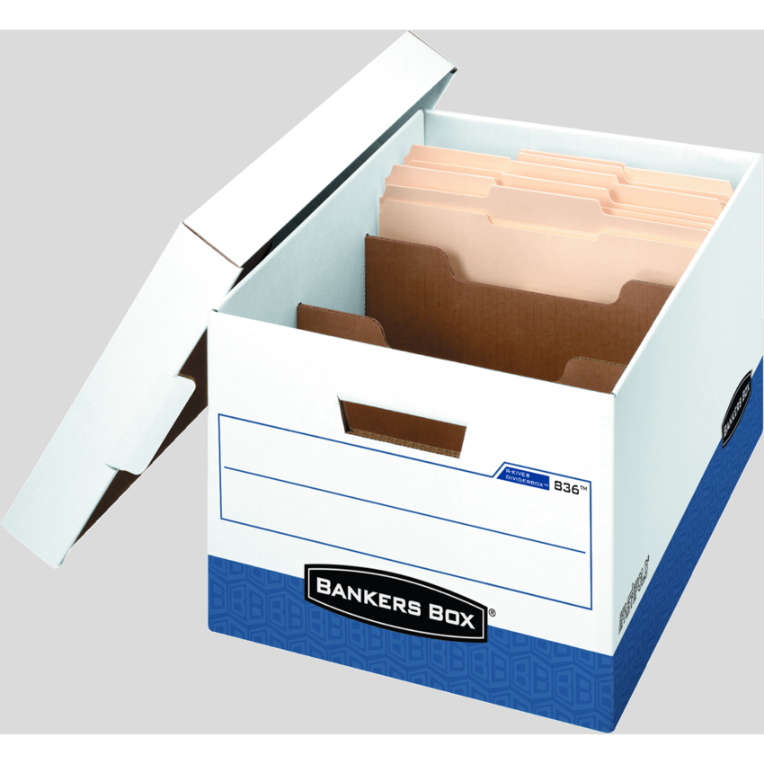 Bankers Box® DividerBox™ R-Kive® 10" x 12" x 16" White/Blue
