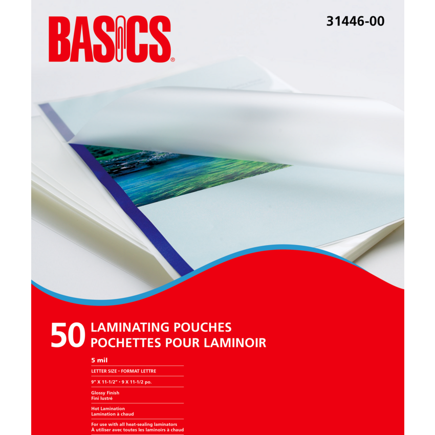 Basics® Laminating Pouches 5 mil 9" x 11-1/2" 50/pkg
