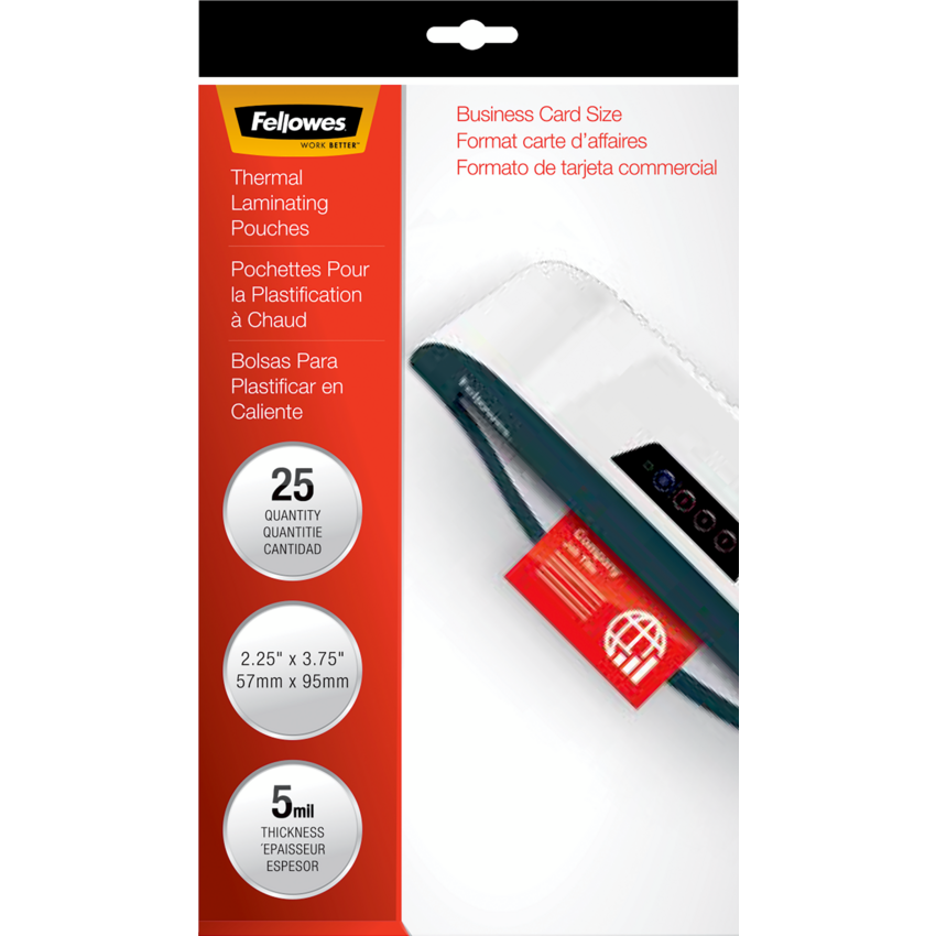 Fellowes® Laminating Pouches Business Card 25/pkg