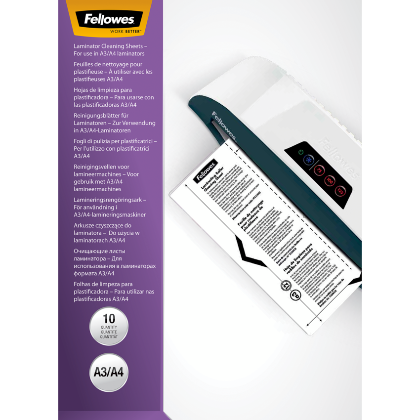 Fellowes® Laminator Cleaning Sheets 8-1/2"x 11" 10/pkg