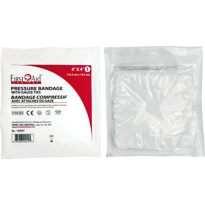 First Aid Central® Pressure Bandage 4" x 4