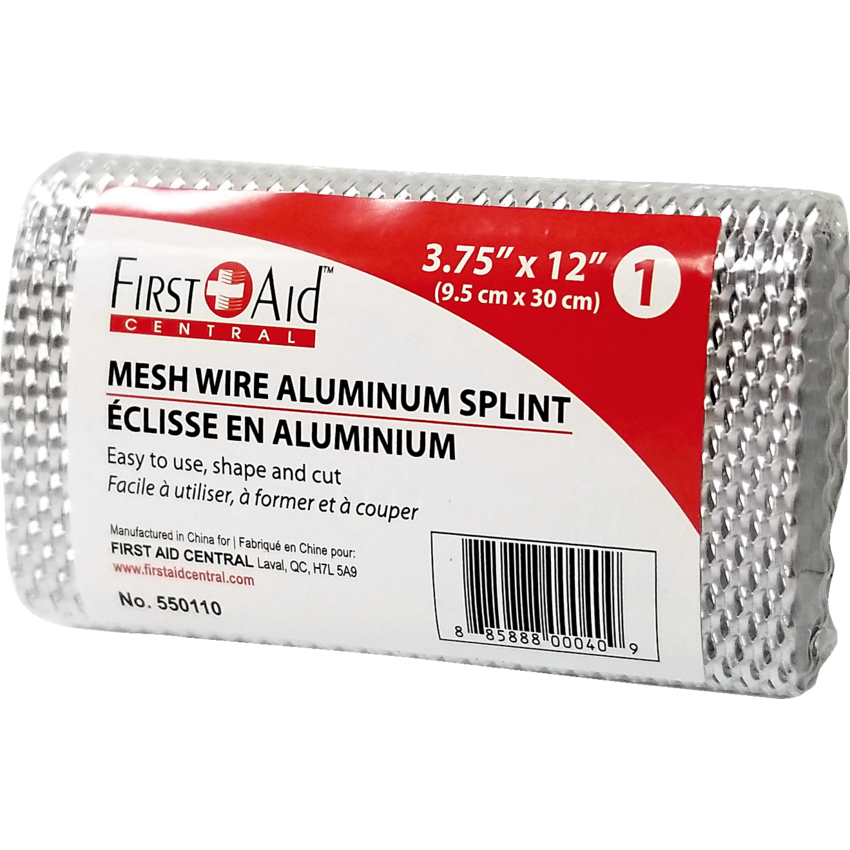 First Aid Central® Wire Aluminum Splint 3-3/4" x 12"
