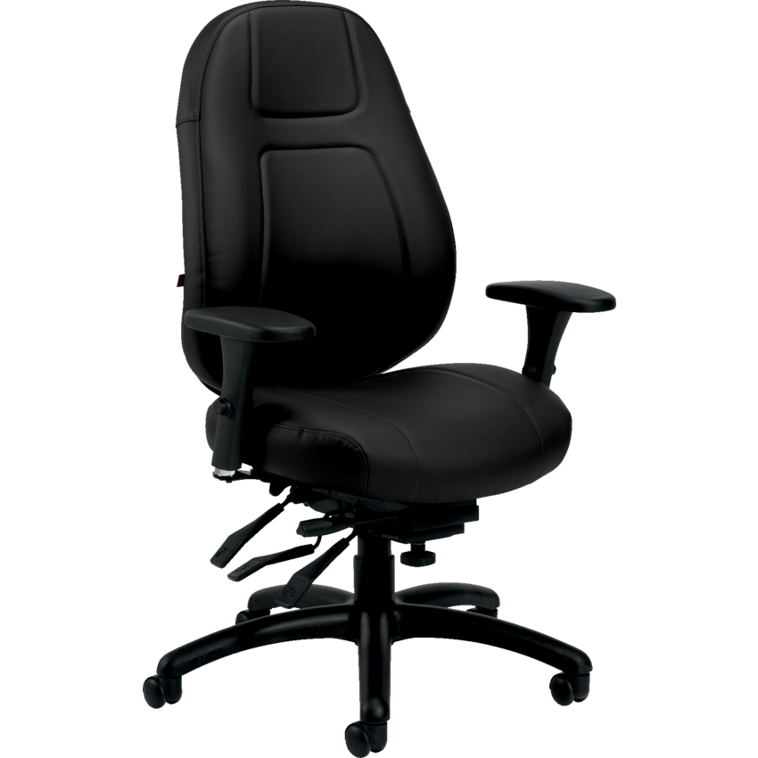 Basics® ObusForme® Elite Multi-Tilter Medium Back Bonded Leather Chair Black
