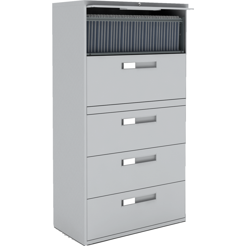 Global® Fileworks® 9300 Series Lateral File Cabinet 5-Drawer Grey