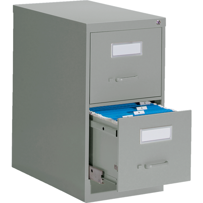 Global® Fileworks® 2600 Series Vertical File 2-Drawer Letter Grey