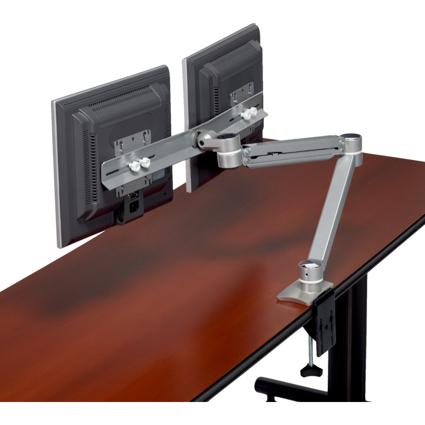 Offices To Go™ Dual Monitor Arm Silver