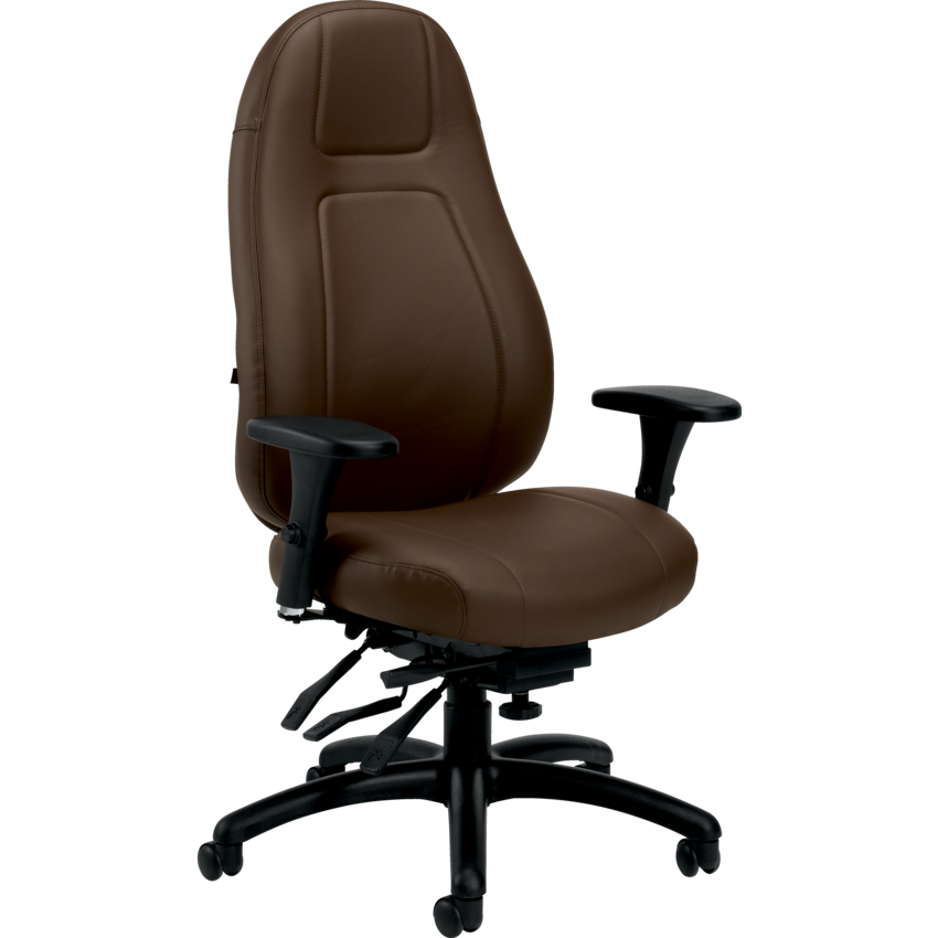 Basics® ObusForme® Elite Multi-Tilter High Back Bonded Leather Chair Dark Brown