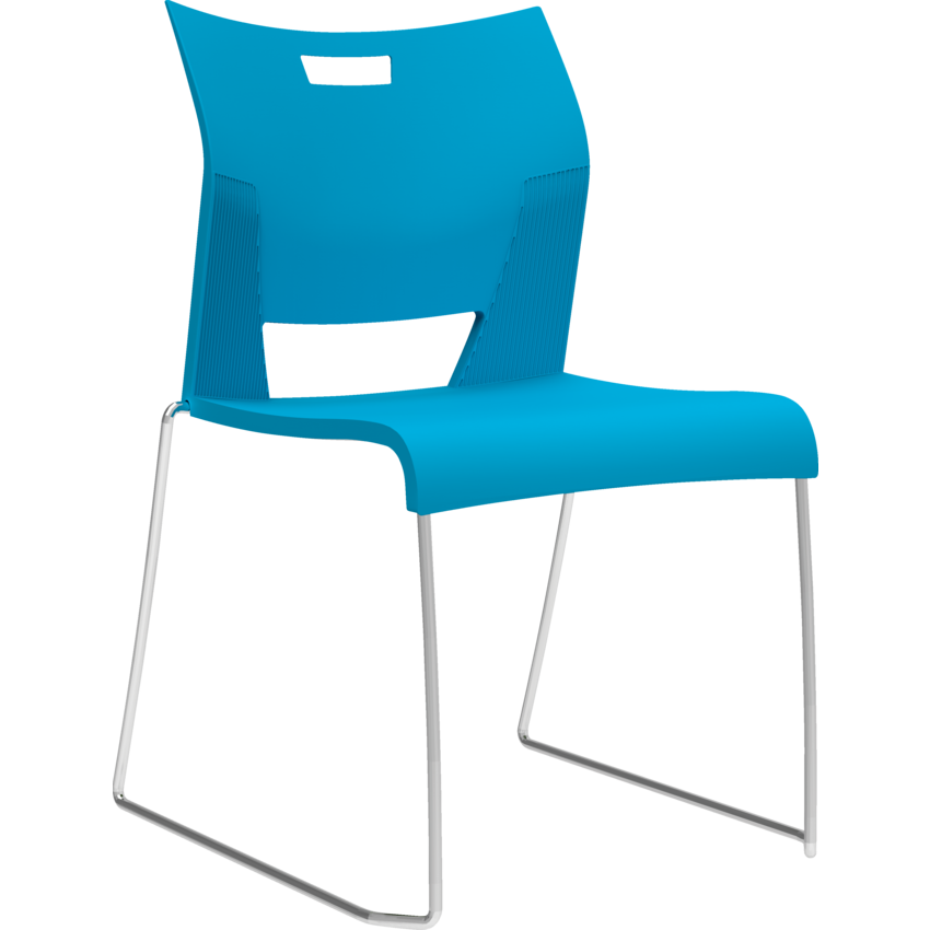 Global® Duet™ Stacking Chair Armless Buzz Blue