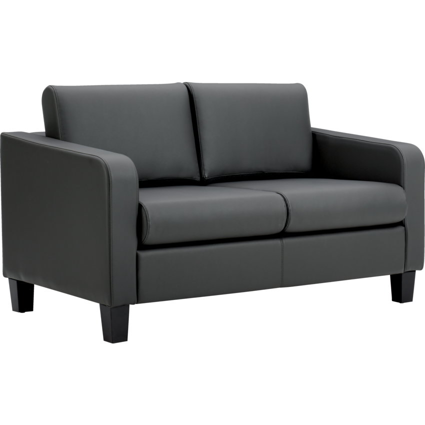 Offices to Go® Suburb Sofa Series Two Seat Bonded Leather Charcoal