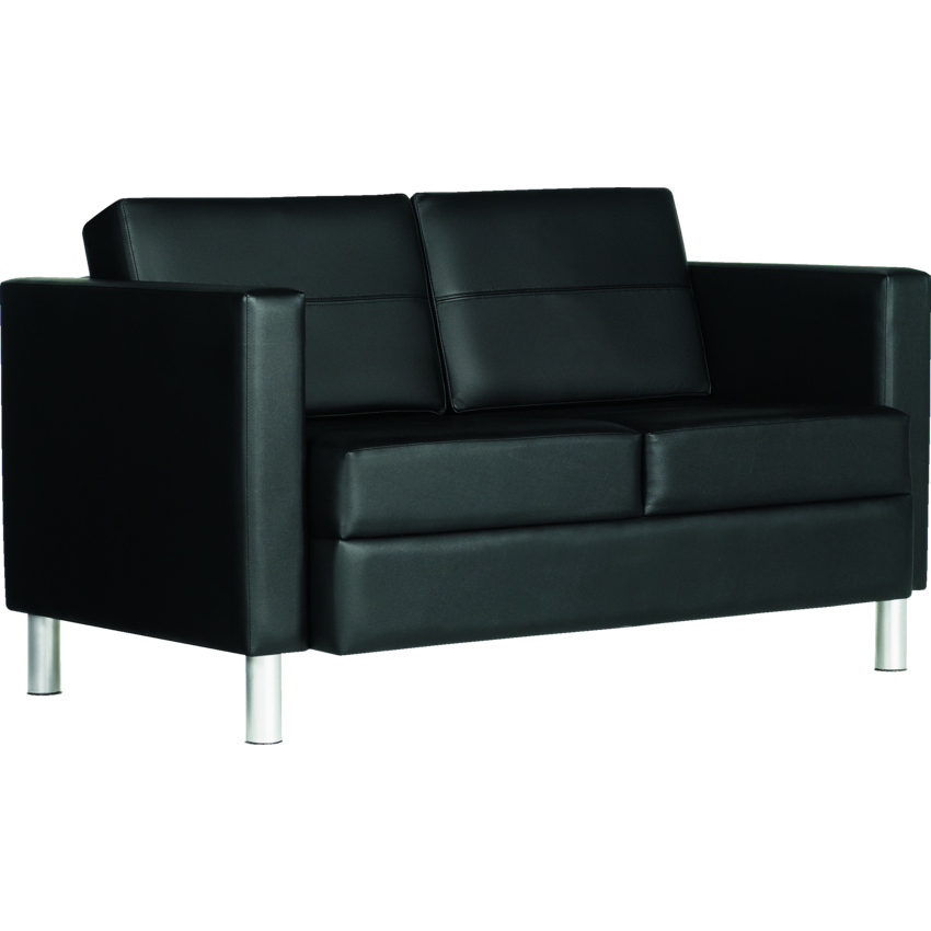Global® Citi™ Two-Seater Sofa Vinyl California Black