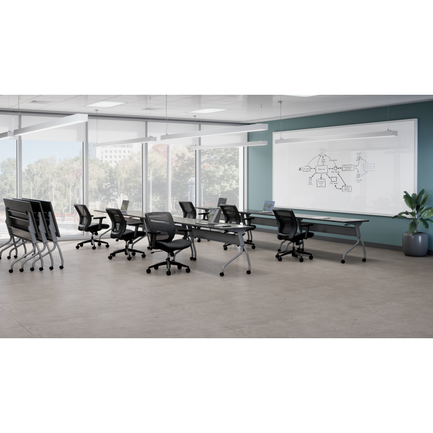 Offices to Go® Newland™ Training Table 48"W x 24"D x 29-1/2"H Asian Night finish