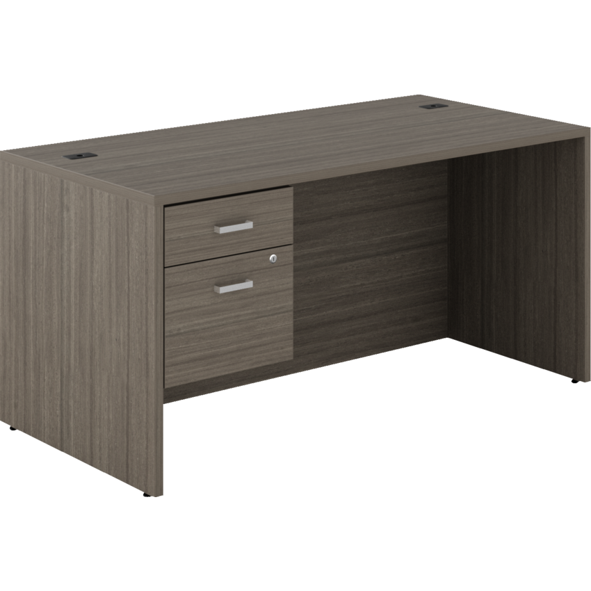 Offices to Go® Newland™ Single Pedestal Desk Hanging Box/File 60"W x 29-7/10"D x 29-3/5"H Absolute Acajou finish