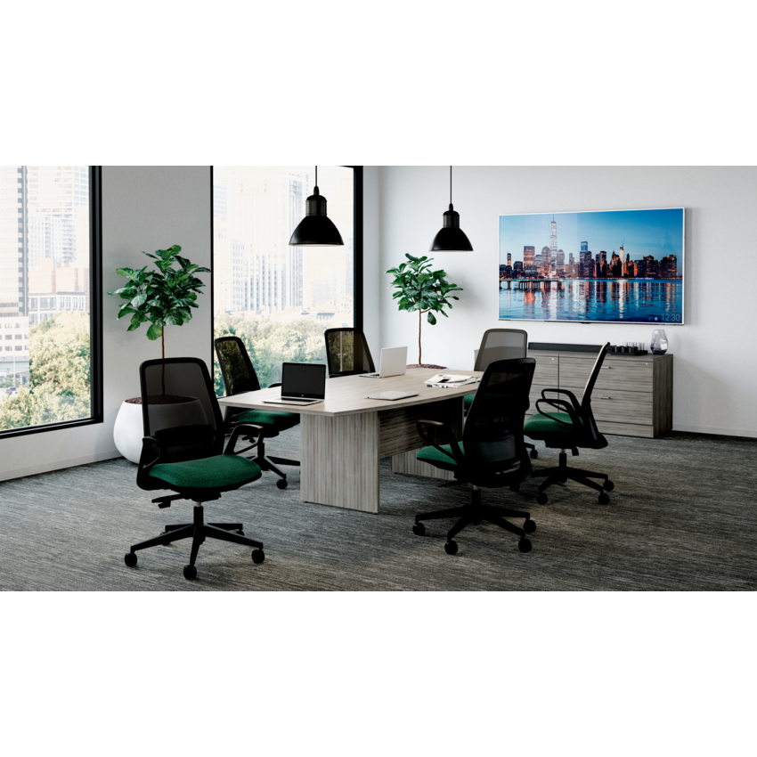 Offices To Go® Newland™ Boardroom Table 1 Pc Boat Shaped 96"W x 48"D x 29"H Noce Grigio finish