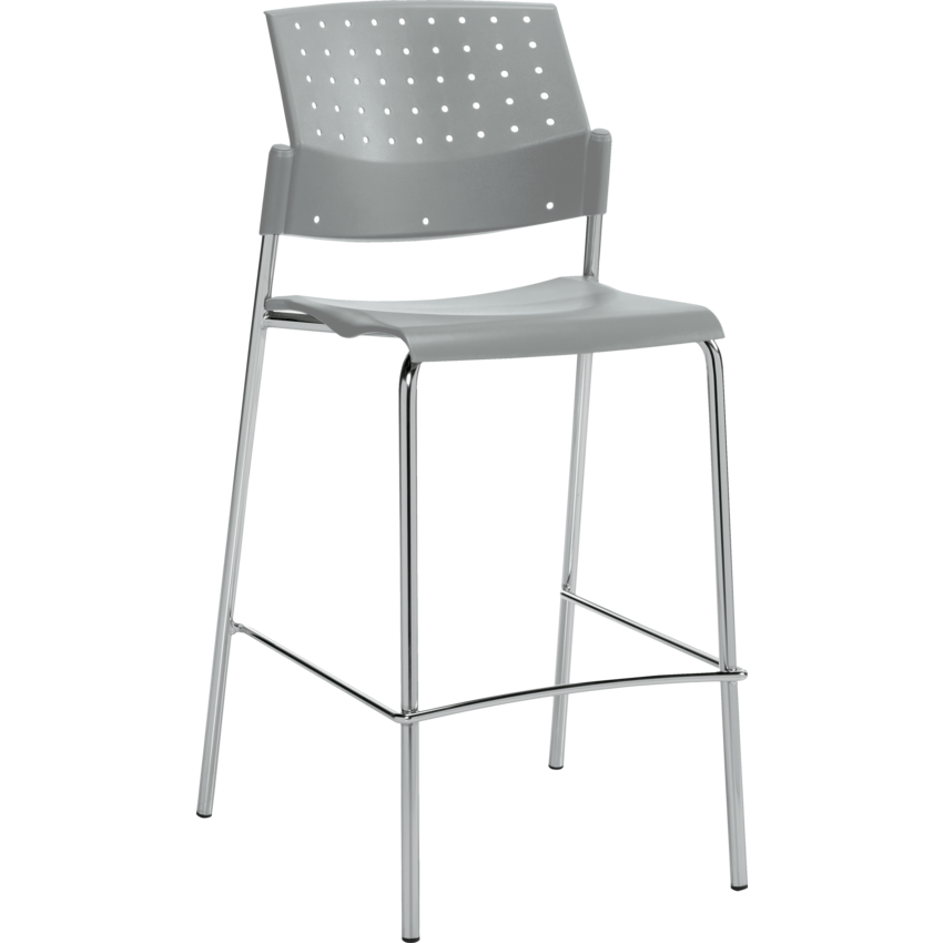 Global® Sonic™ Bar Stool Armless Polypropylene Seat Back Fog