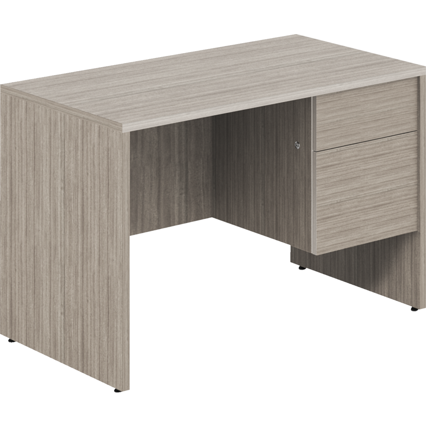 Global® Genoa® Single Pedestal Desk Noce Grigio