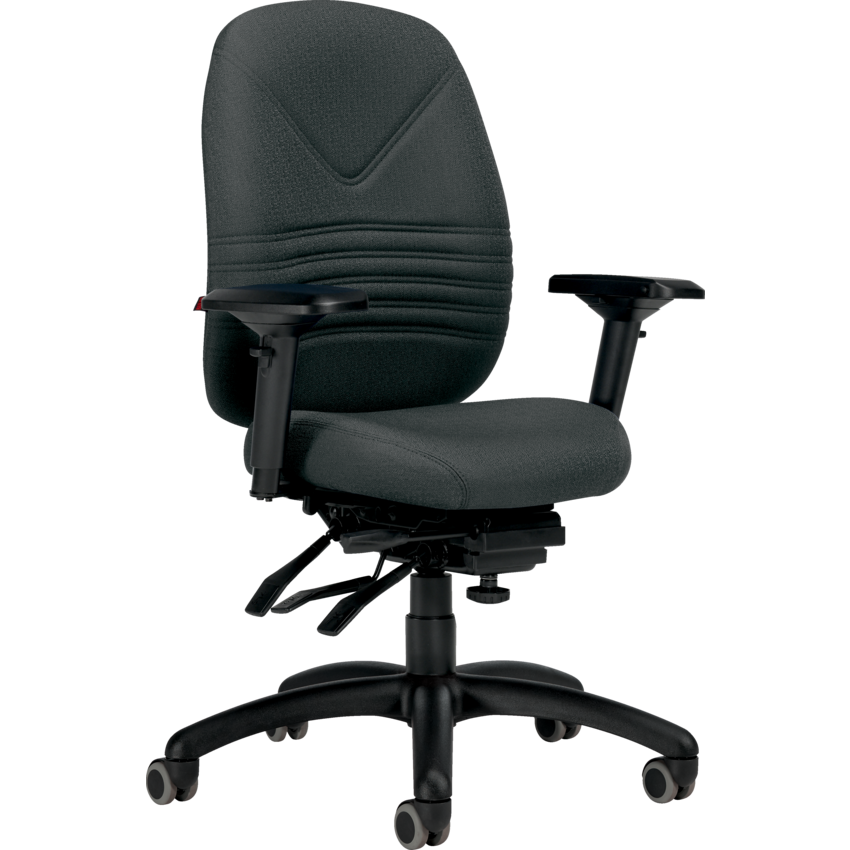 Basics® Chevron Ultra™ Medium Back Petite Seat Multi-Tilter Chair Fusion Fabric Graphite