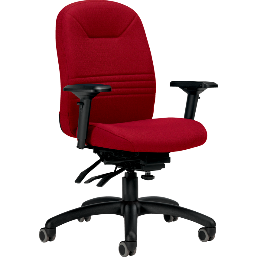 Basics® Comfort-Time™ Ultra Multi-Tilter Chair High Back Fusion Fabric Poppy