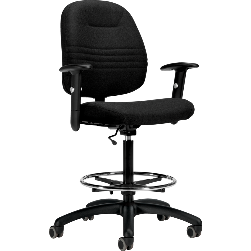 Basics® Comfort-Time™ Drafting Stool with Arms Fusion Fabric Carbon