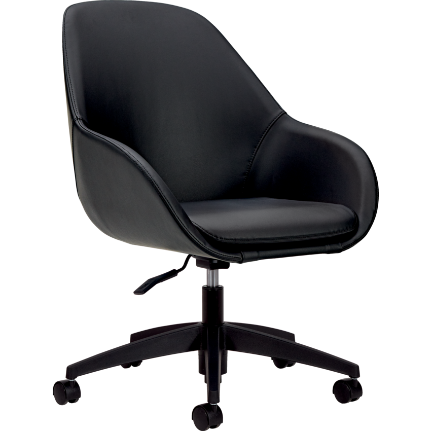 Offices to Go® Arlo Guest Luxhide Chair Black