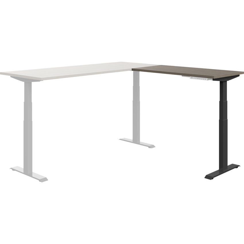 Offices to Go® Newland™ Quick Assembly Electric Height Adjustable Return 41"W x 23"D x 22-3/5-48-1/5"H Absolute Acajou/Black base