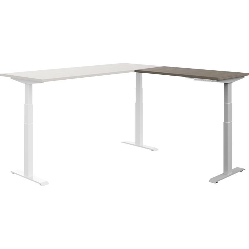 Offices to Go® Newland™ Quick Assembly Electric Height Adjustable Return 41"W x 23"D x 22-3/5-48-1/5"H Absolute Acajou/Tunsten base