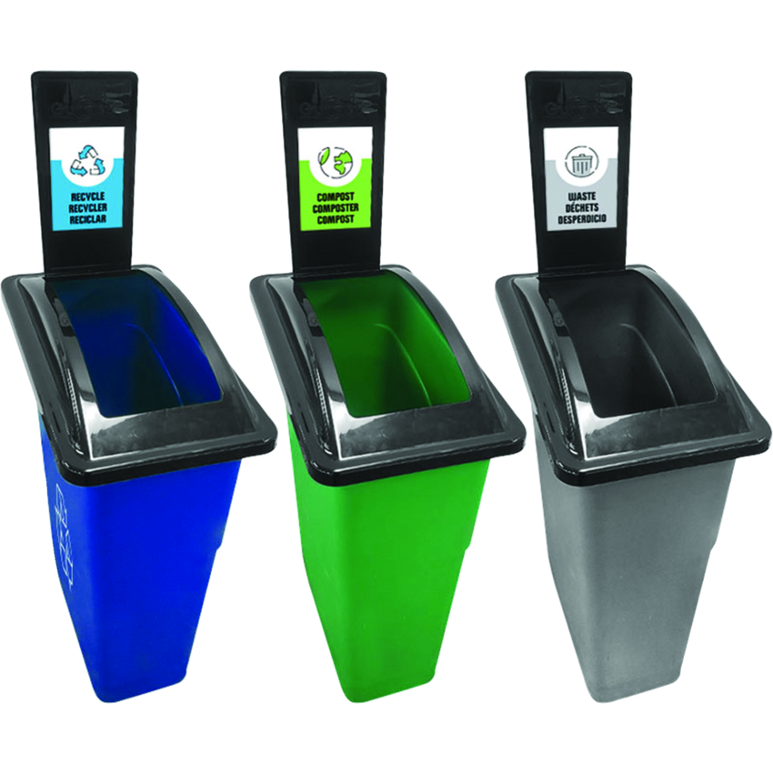 Globe™ Slim Container Lids with Decals Black