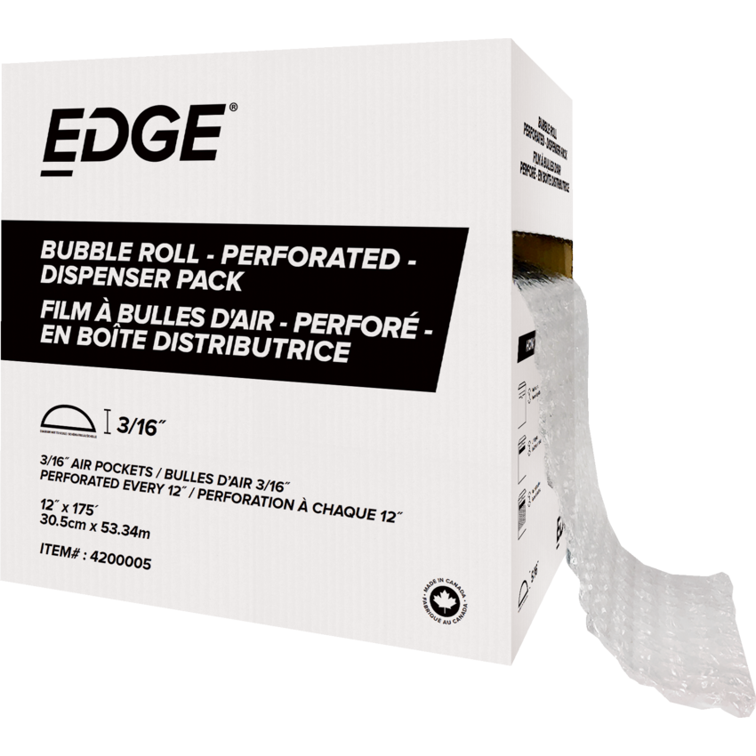 Edge® Bubble Cushion Packaging with Dispenser 12" x 175'