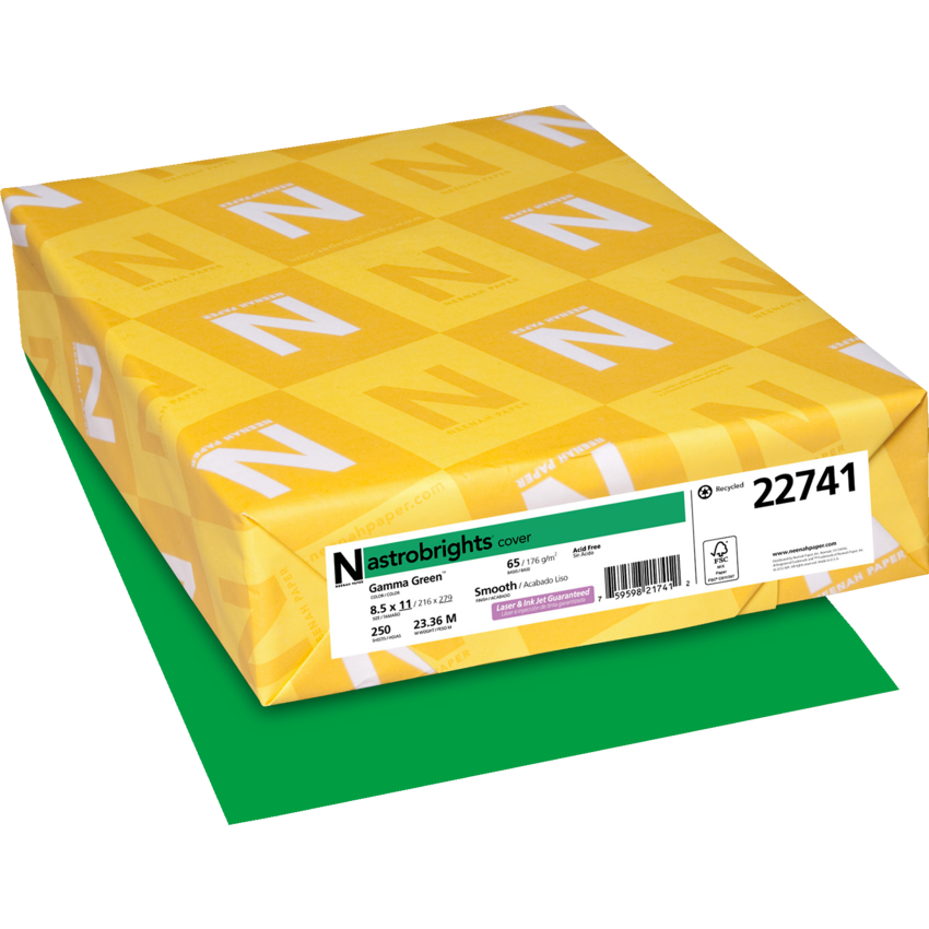 Neenah Astrobrights® Cardstock Letter Gamma Green 250/pkg