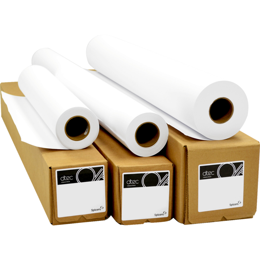 dtec® Reprographic Bond Wide Format Paper Untaped 2" Core 20 lb 24" x 150' 6/cse