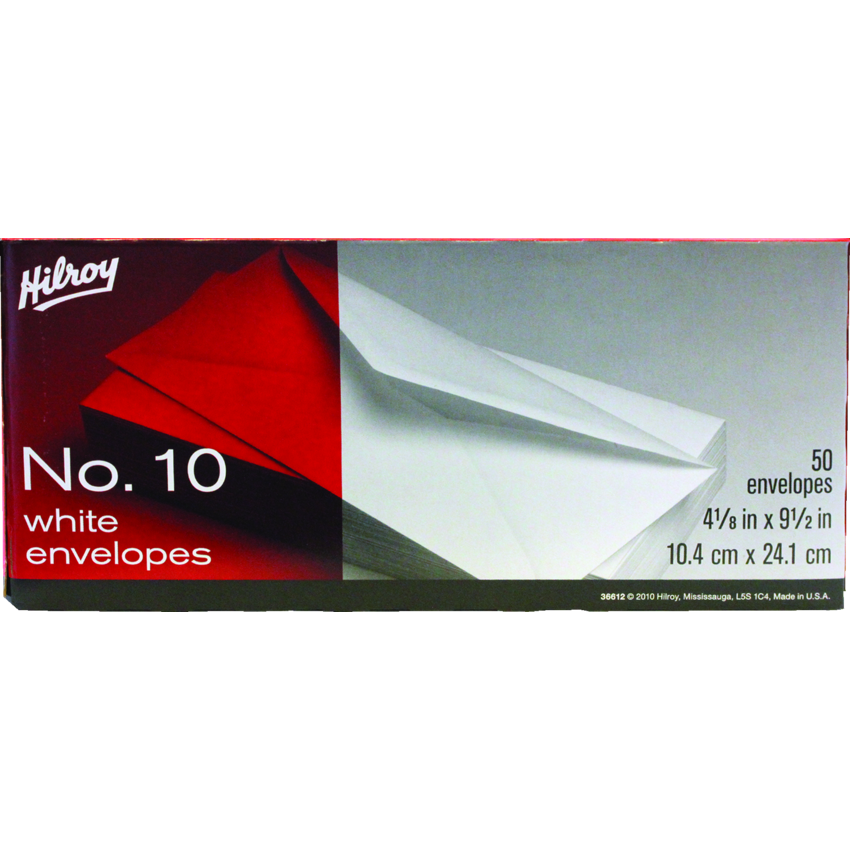 Hilroy White Envelopes #10 50/box