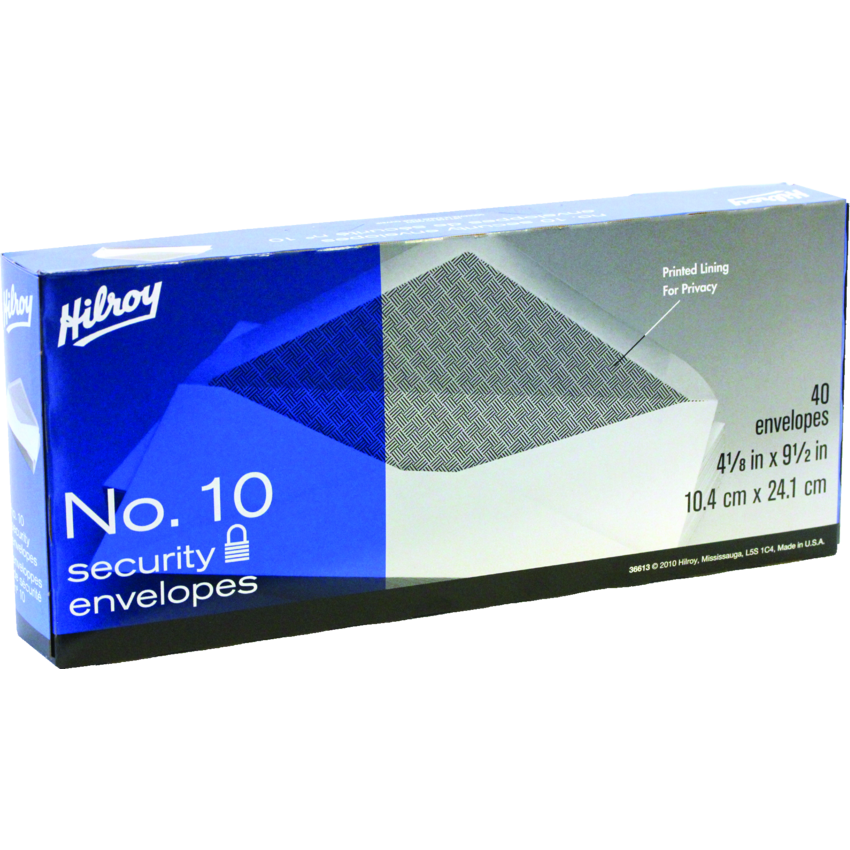 Hilroy Security Envelopes #10 40/box