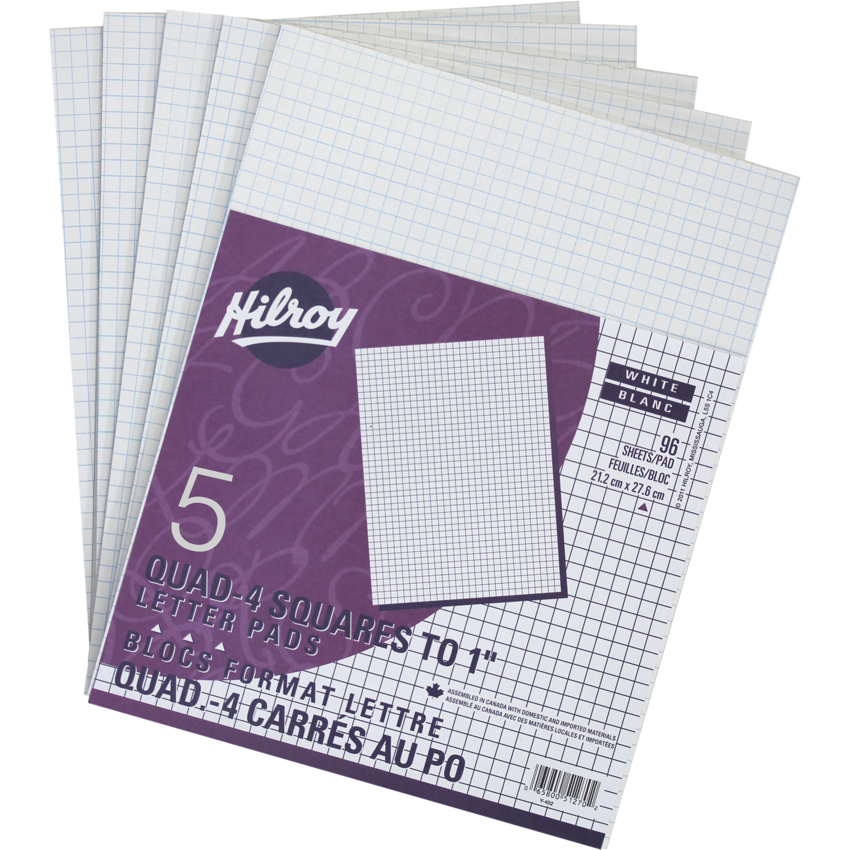 Hilroy Figuring Pads 15 lb 8-3/8" x 10-7/8" 96 Shts 5 pads/pkg