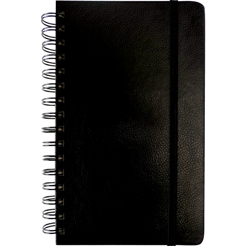 Mead® Cambridge® Premium Hard Cover Coil Notebook 8-1/4” x 5” Black