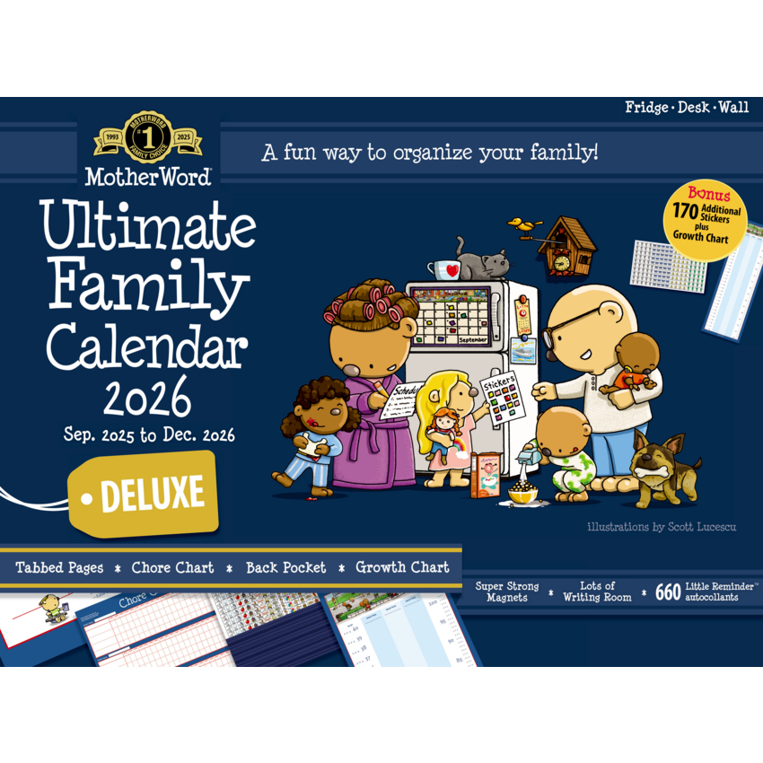 MotherWord® Mom's Ultimate Family Calendar 18" x 13-1/2" English