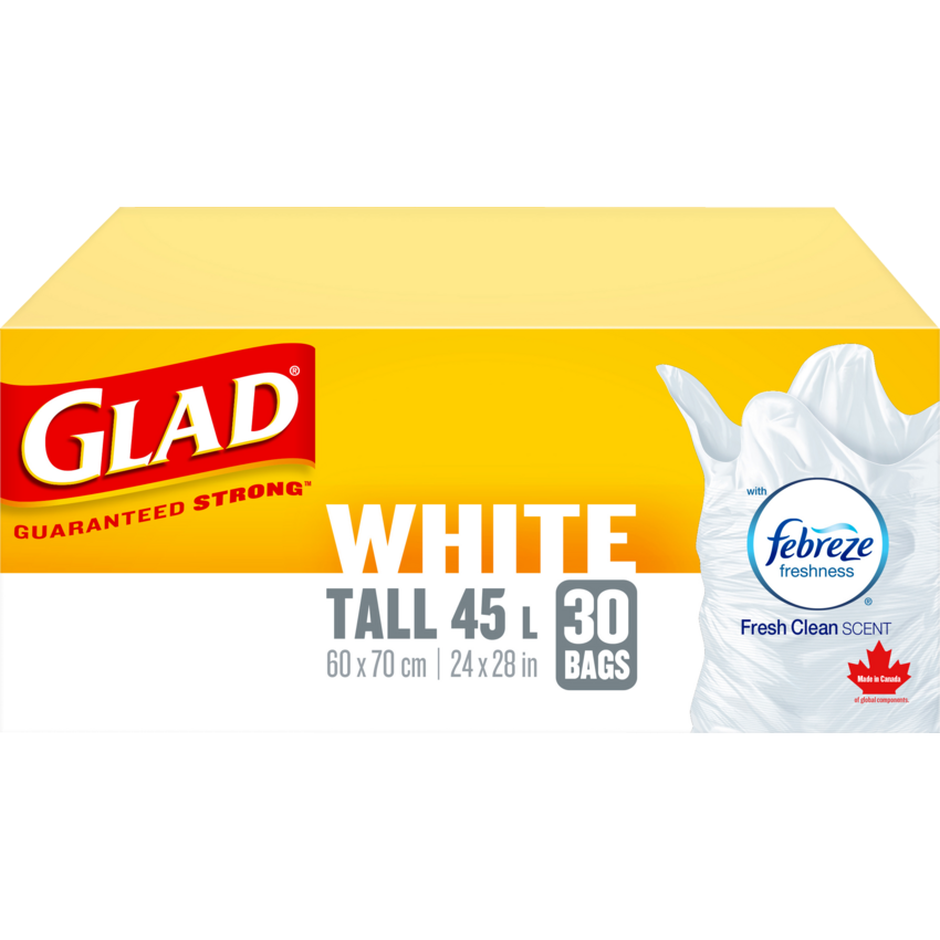 Glad® Easy-Tie® Kitchen Catchers® Bags Tall White 30/box