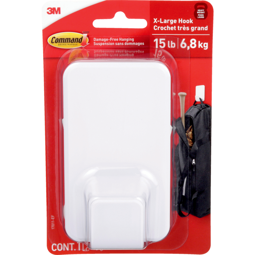 Command™ X-Large Adhesive Hook 15 lbs White