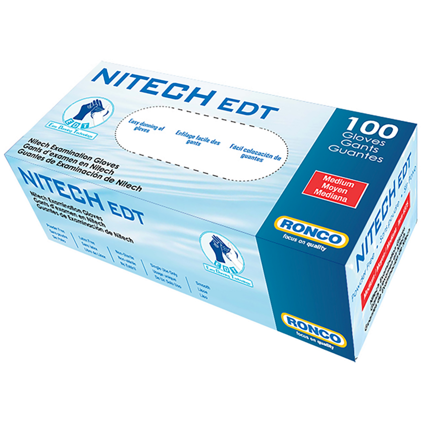 RONCO Nitech® Examination Gloves Medium Blue 100/box