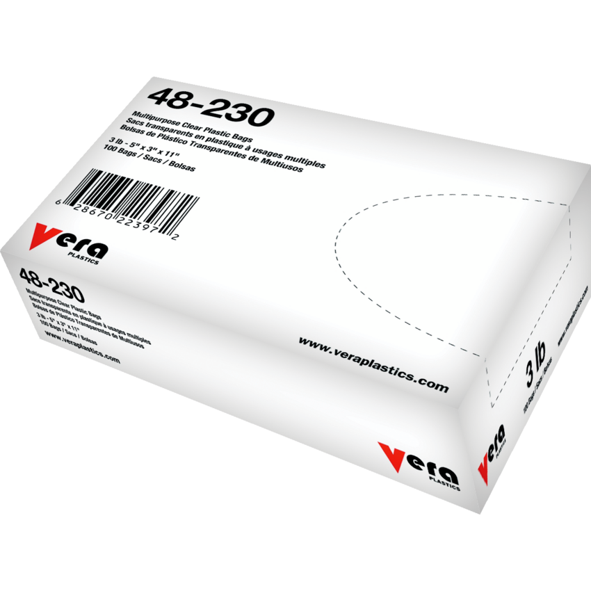 Vera Plastics Pound Bags 3 lb 5"W x 3"D x 11"H 100/box