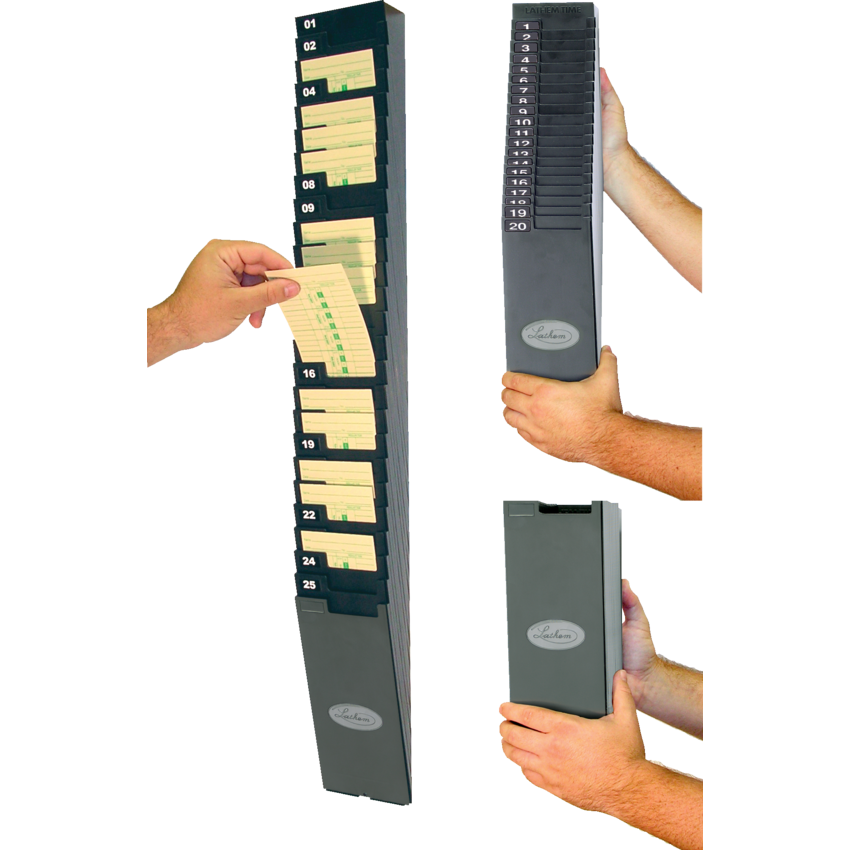 Lathem Time Card Rack 9" x 4" 25 Pocket Black