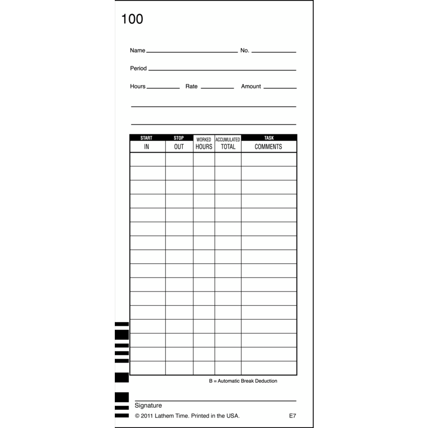 Lathem Time Universal Time Cards English 1000/box